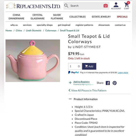 Lindt-Stymeist Colorways Small Teapot/Fiestaware Colors/Very MCM - Picture 7 of 8